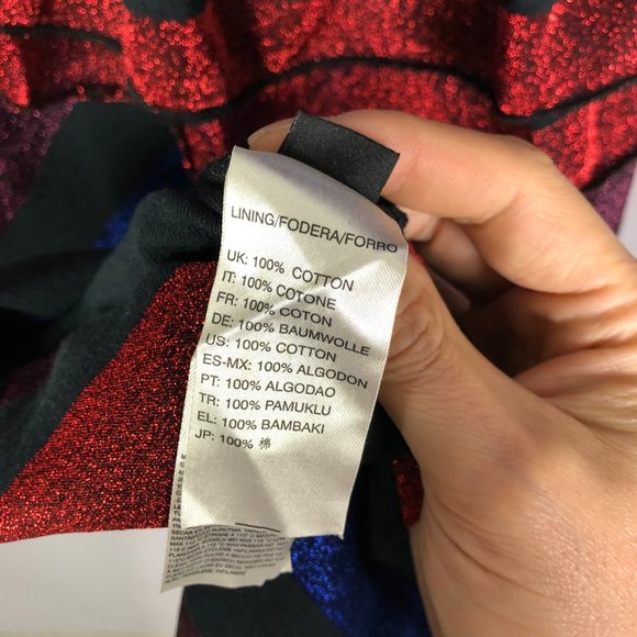 Diesel Womens One Shoulder Striped Sparkle Shimmer Ruffle Party Dress Si… - Picture 10 of 13